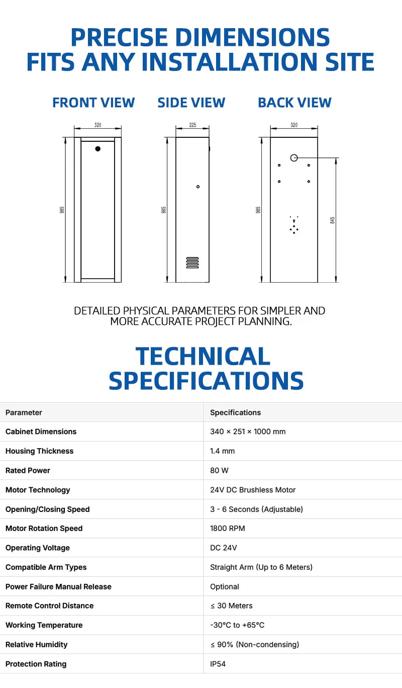 Baroxon commercial parking lot automatic boom barrier gate internal transmission mechanism Brasil